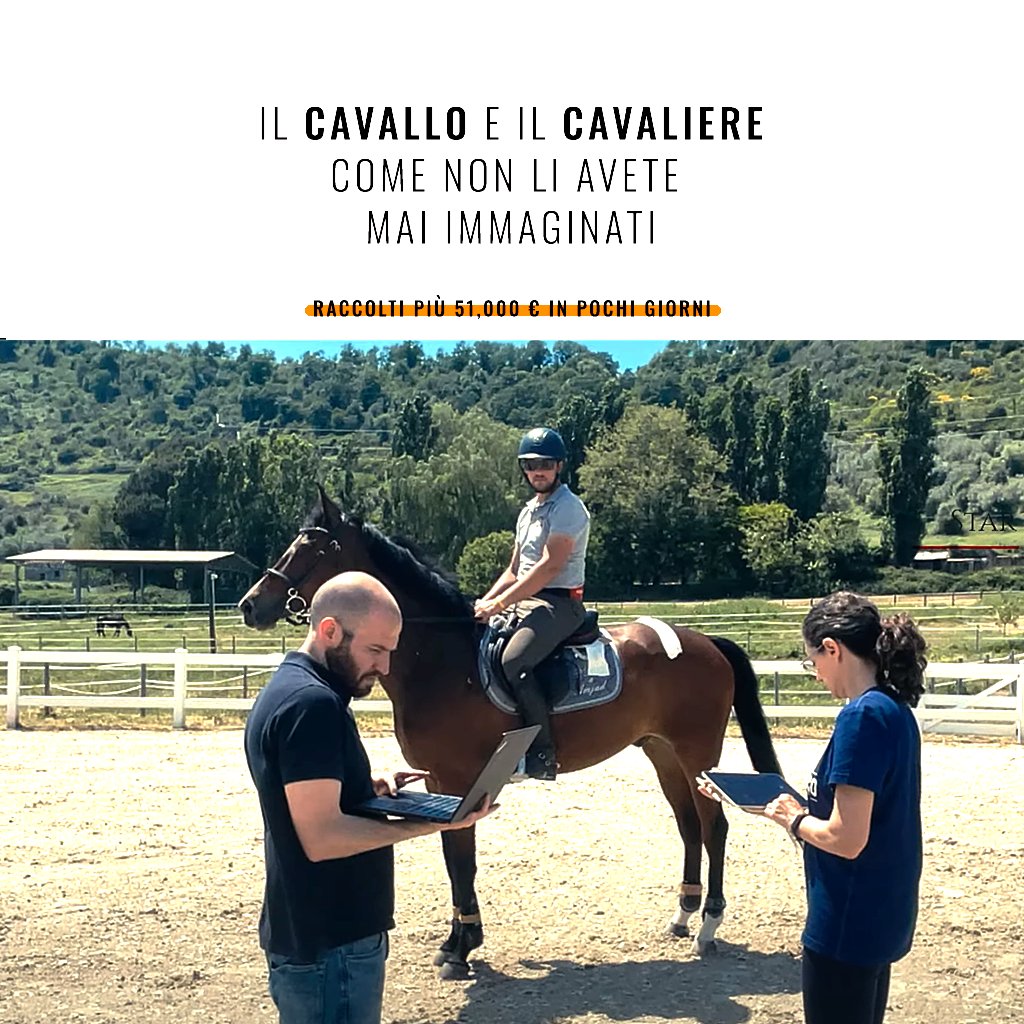 La nostra #startup Stars Horse Riding Care in pochi giorni supera l'obiettivo minimo.
Più di 51K raccolti
Sul nostro portale i dettagli