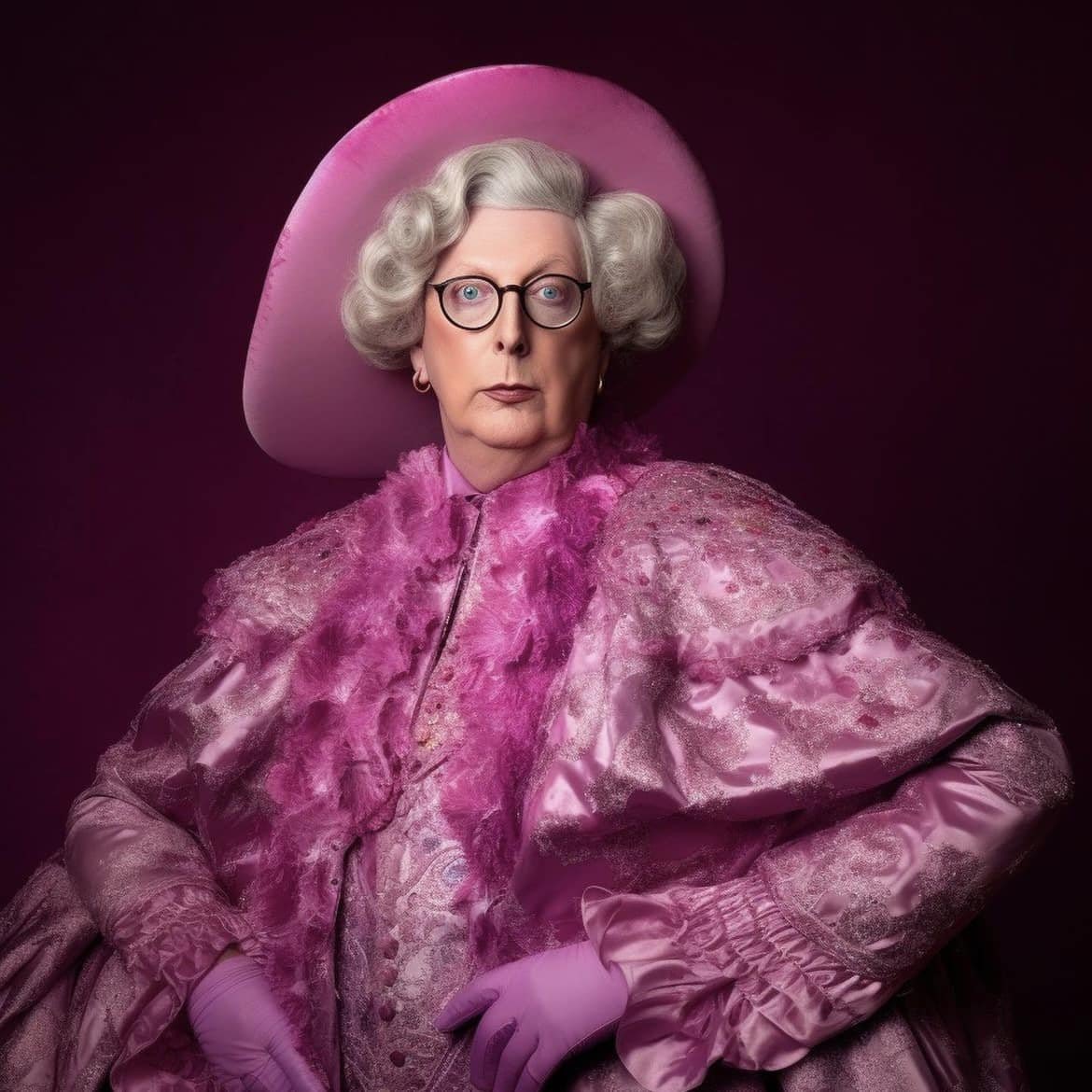 BrentHodgson's tweet photo. Oh. My. God.

Hilarious use of AI turning prominent US Republicans (who have been on an anti-trans bent lately) into drag personas.

Instagram: RuPublicans https://t.co/1hRNKQZ3gA