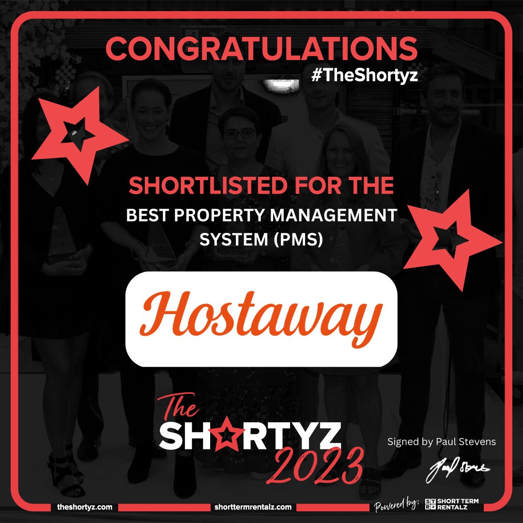 We are incredibly excited to announce Hostaway has been nominated for 2 #Shortyz Short Term Rental Awards!

Click the link below and follow the steps to place your vote!

➡  tinyurl.com/2adj2rs6 ⬅