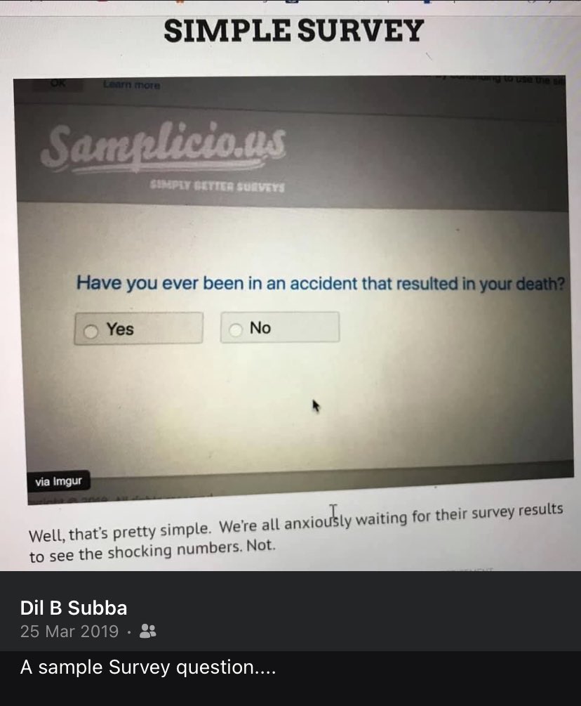 dbsubba's tweet photo. Interesting Survey Question…. https://t.co/gXfJ0foSHN