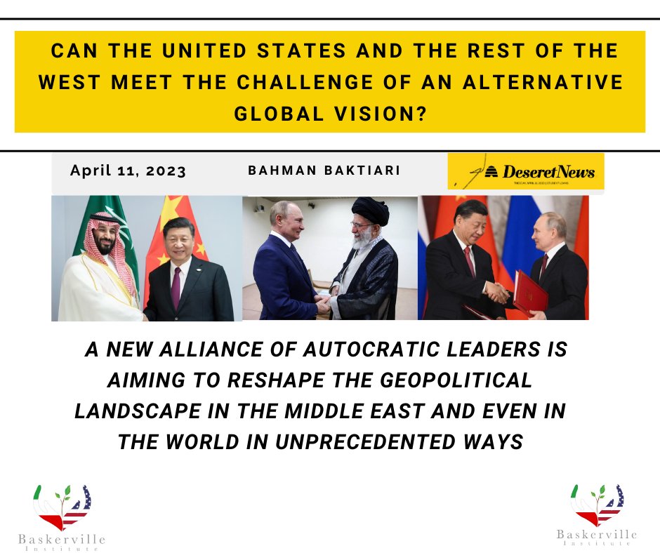 BaskervilleIran's tweet photo. #China brokered a major deal between #Iran &amp; Saudi Arabia . Both countries were able to find terms that satisfied their need: Iran looking to quell unrest and Saudi Arabia looking for a face-saving exit from proxy wars. https://t.co/GG192w37Fw
 #Russia.  . 
 #Khamenei https://t.co/FpL3cEigTn