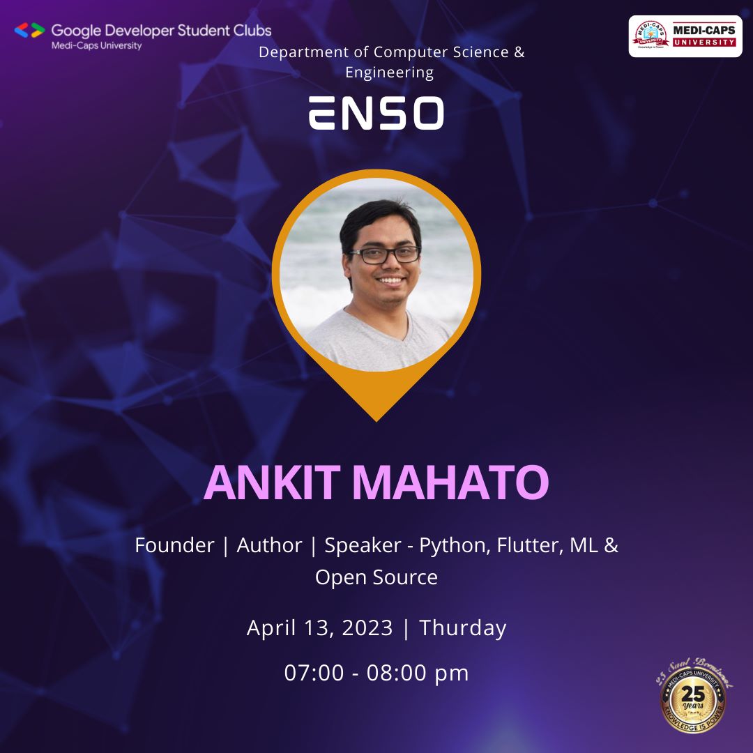 Ankit Mahato (@ankitmahato) on Twitter photo Join me in Medi-Caps University to learn about the complexities and nuances of the #ML lifecycle, and how one can navigate it successfully.
Organised by: <a href="/mugdsc/">Google Developer Student Clubs MU</a> Join me in Medi-Caps University to learn about the complexities and nuances of the #ML lifecycle, and how one can navigate it successfully.
Organised by: <a href="/mugdsc/">Google Developer Student Clubs MU</a>