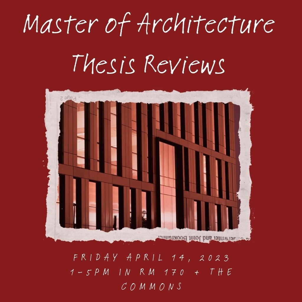 UMassArch's tweet photo. Be on the lookout for posters around the Design Building with more information about our Master of Architecture Thesis Reviews! Consider coming to them and supporting these hardworking students as they present their designs and research.

#umassamherst #… https://t.co/18i535hCnQ https://t.co/dSIxSPFJnt