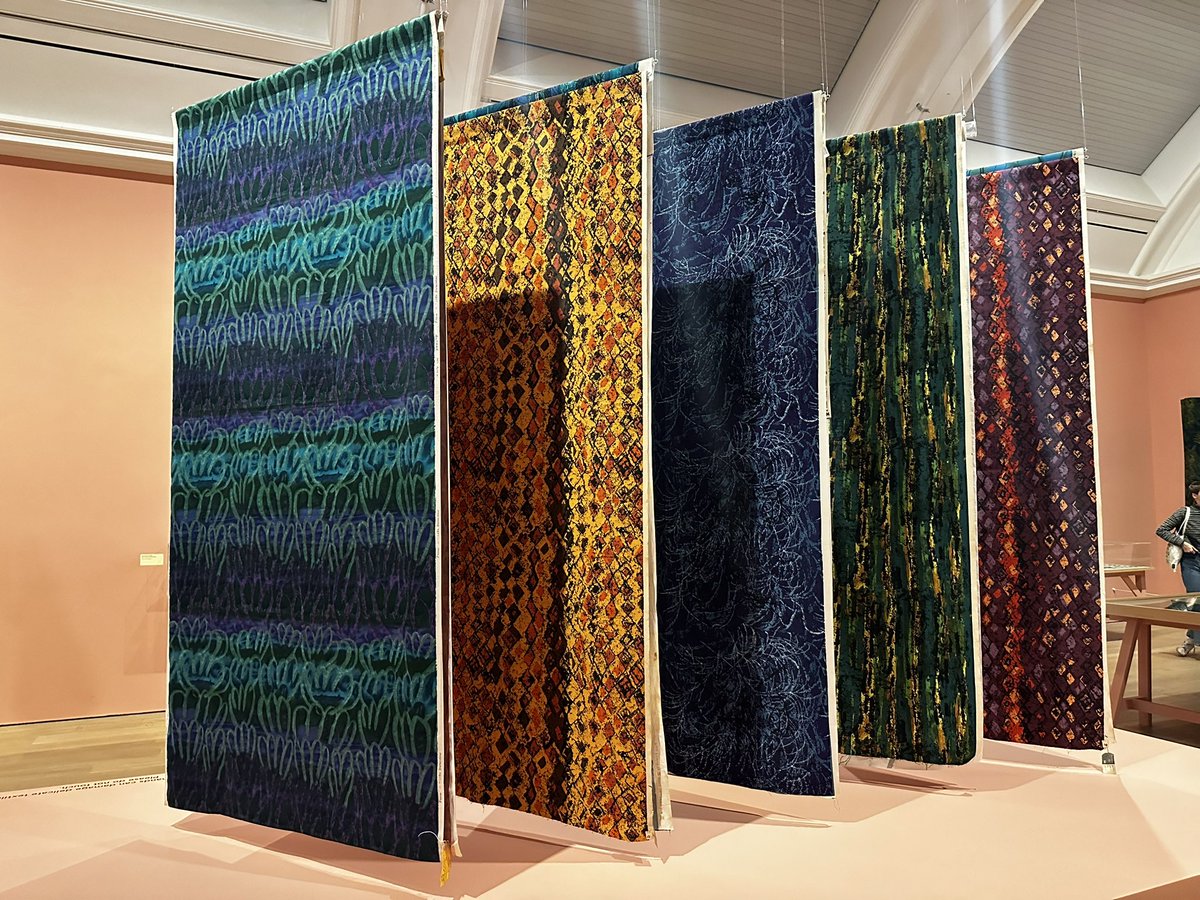 lozbeard's tweet photo. Lunchtime visit to the Althea McNish ‘Colour is Mine’ exhibition @WhitworthArt @OfficialUoM - a wonderful showcase and celebration of her exquisite & influential designs. Catch it if you can before it closes on the 23rd April #ColourisMine #AltheaMcNish https://t.co/Ea1uL34C88