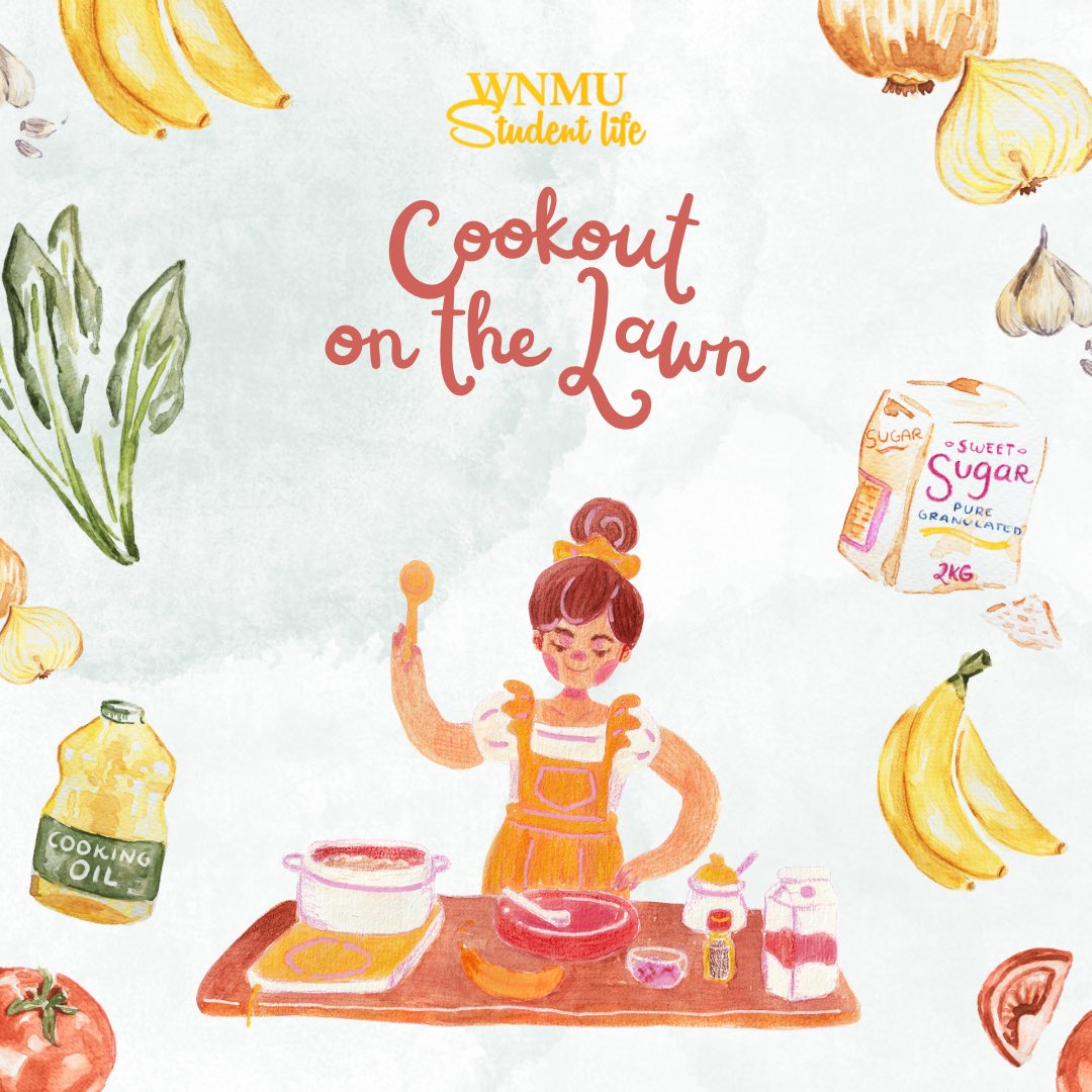Join Student Life for a fun cookout with free food, games, &amp; music on Wednesday, April 12 at 7 pm at Old James Stadium!
#wnmu #wnmumustangs #wnmustudentlife