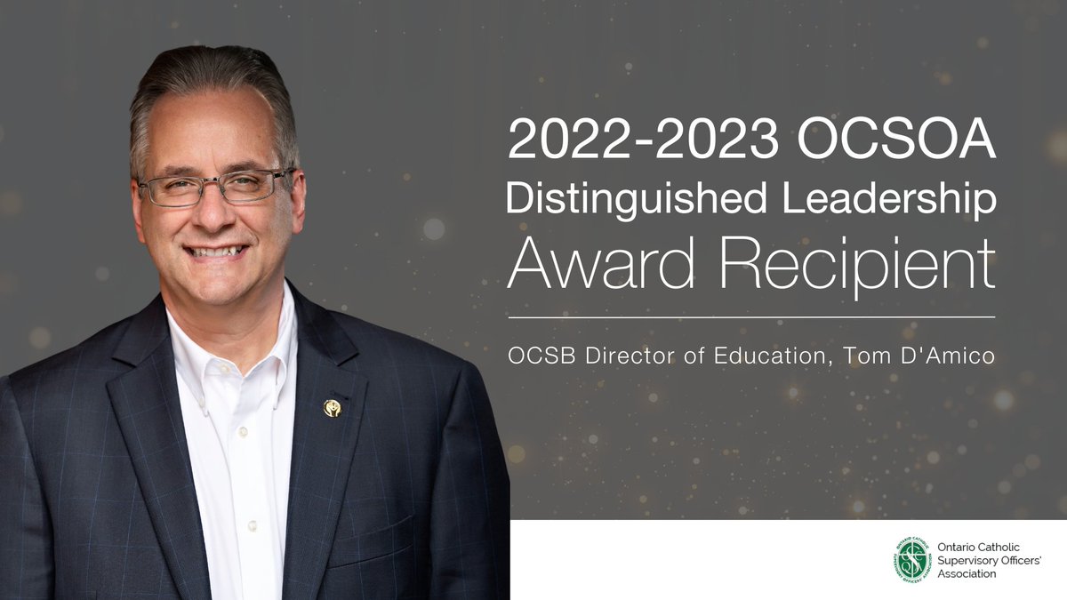 Ottawa Catholic School Board (@ottcatholicsb) on Twitter photo 🎉 Huge #ocsbShoutOut to our very own Director of Education <a href="/TDOttawa/">Tom D'Amico</a>, the 2022-2023 provincial winner of the Distinguished Leadership Award presented by the Ontario Catholic Supervisory Officers' Association (OCSOA). Learn more: ocsb.ca/2023/04/12/ott… #ocsbBeInnovative 🎉 Huge #ocsbShoutOut to our very own Director of Education <a href="/TDOttawa/">Tom D'Amico</a>, the 2022-2023 provincial winner of the Distinguished Leadership Award presented by the Ontario Catholic Supervisory Officers' Association (OCSOA). Learn more: ocsb.ca/2023/04/12/ott… #ocsbBeInnovative