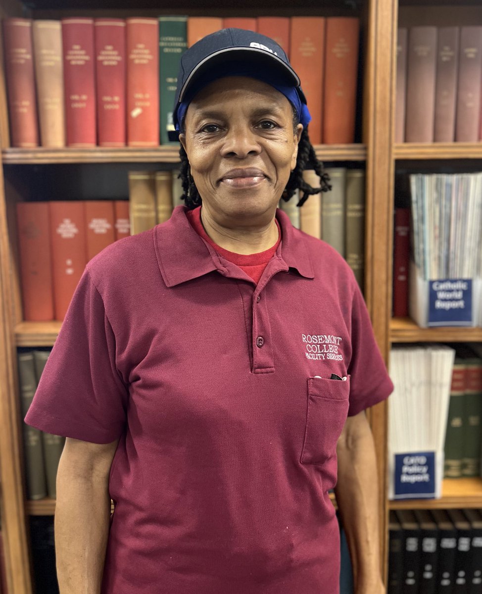 Happy retirement to Jackie Brown from Rosemont's housekeeping team who is retiring on Friday after 16 years at Rosemont! Thank you for being such a dedicated member of our community, Jackie! We will miss seeing you on campus every day!