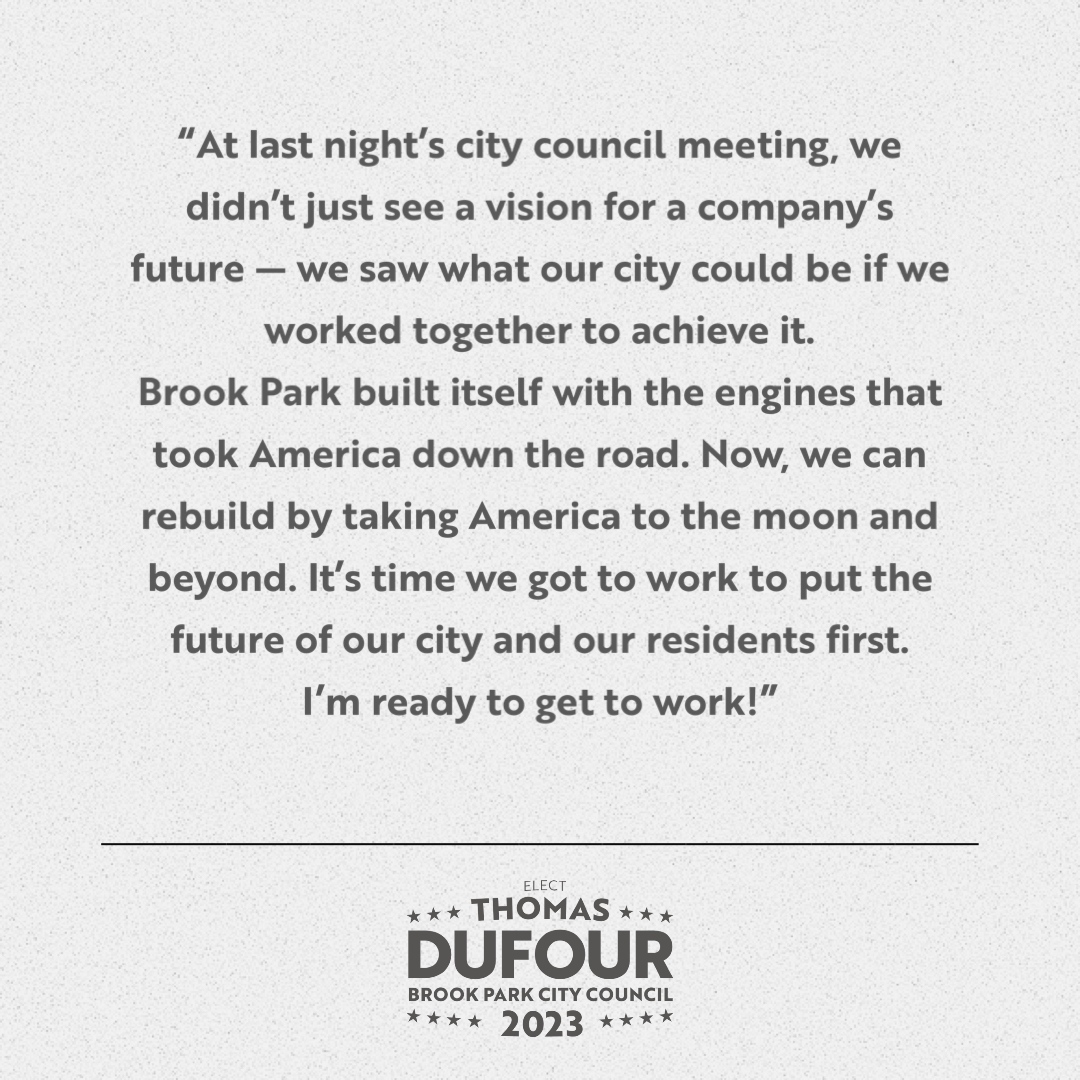 Thomas Dufour for Brook Park City Council tweet media