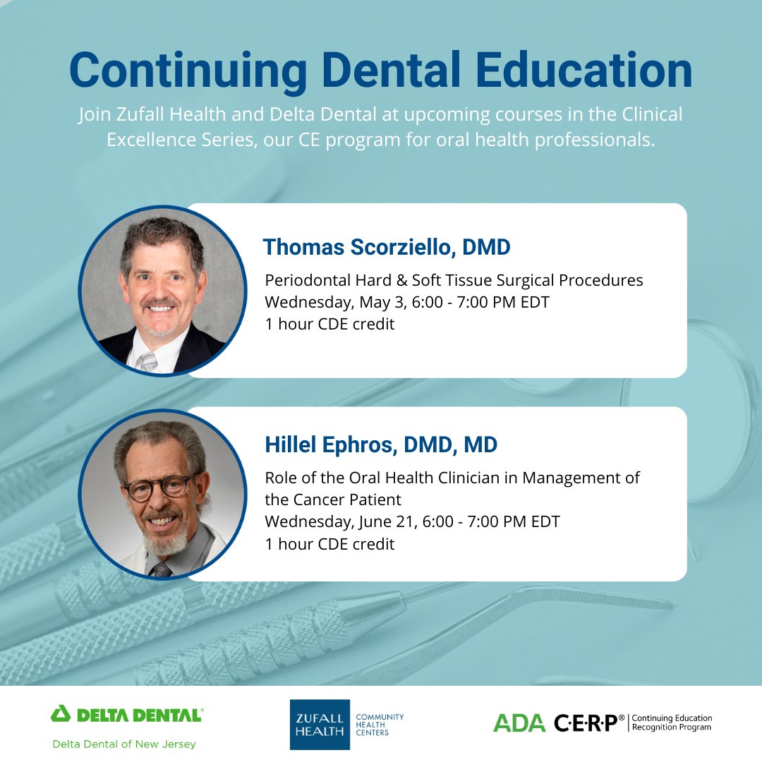 Zufall Health (@zufall_health) on Twitter photo Zufall Health and <a href="/deltadentalnjct/">Delta Dental NJ & CT</a> can help you stay up-to-date on your oral health knowledge with Continuing Dental Education (CDE). Our upcoming courses are both virtual and free! See all course information and register at zufallhealth.org/cde. Zufall Health and <a href="/deltadentalnjct/">Delta Dental NJ & CT</a> can help you stay up-to-date on your oral health knowledge with Continuing Dental Education (CDE). Our upcoming courses are both virtual and free! See all course information and register at zufallhealth.org/cde.