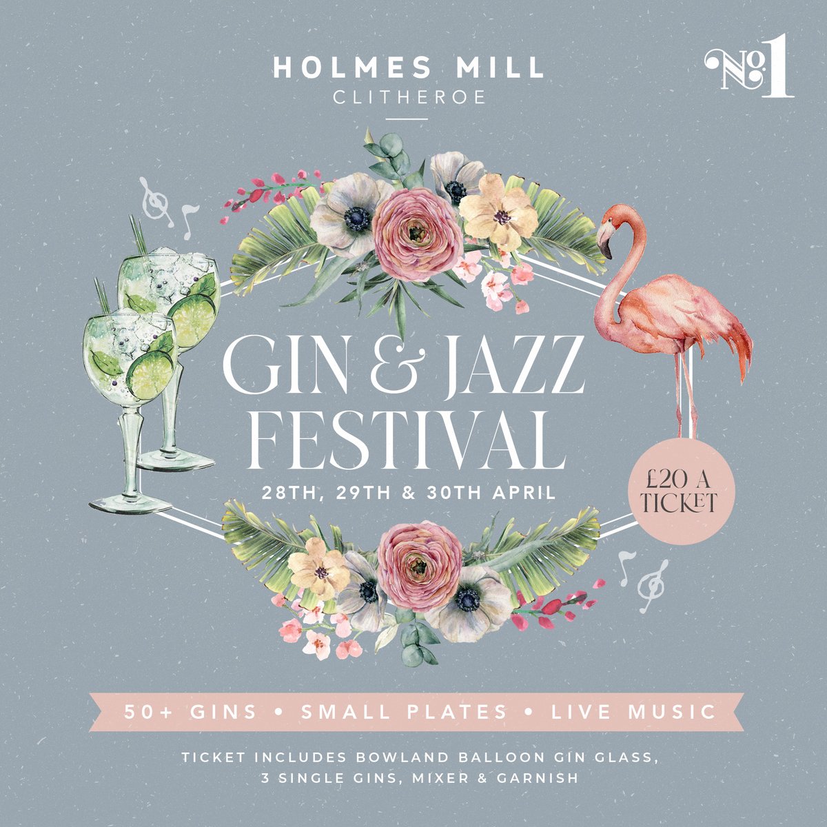 We are bringing back The Bar &amp; Grill at Holmes Mill with a bang! On our opening weekend we are hosting our very own Gin &amp; Jazz Festival on Friday 28th, Saturday 29th &amp; Sunday 30th April

Grab your tickets here!
vouchers.jamesplaces.co.uk/events/gin-jaz…