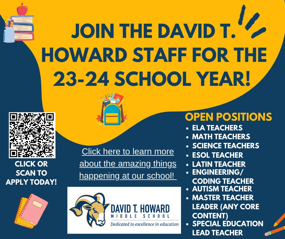 Ready to join an amazing team for the 23-24 school year? Join the RAM family, and apply today! <a href="/THollisEdS/">Tekeshia Hollis</a> <a href="/ThatsDrOwens/">Tenechia Owens</a> <a href="/NicoleWill1/">Nicole Willingham</a> <a href="/apsupdate/">ATL Public Schools</a>