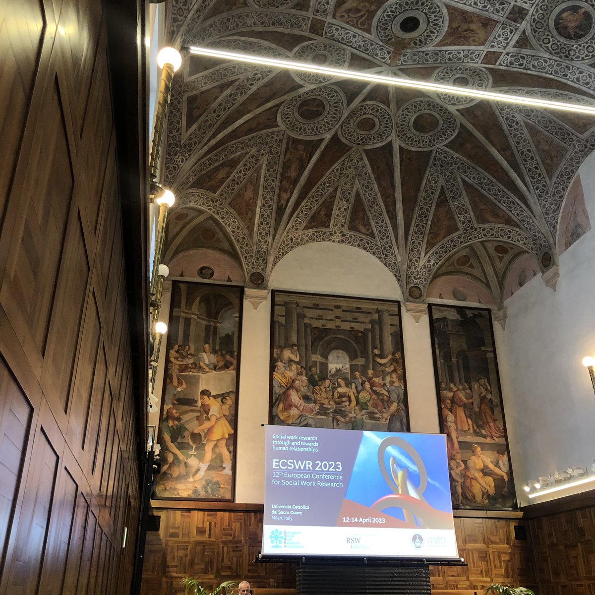 After an inspirational meeting of our SIG Social Work Practice Research, now the official opening of #ECSWR23
What a beautiful university - Universita Cattolica del Sacro Cuore.