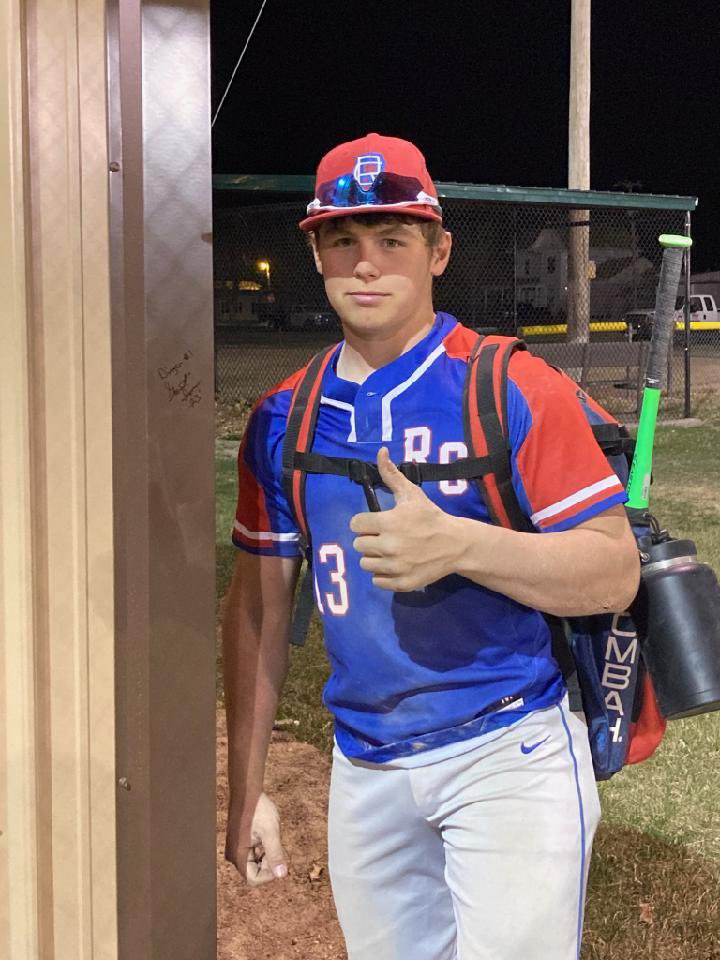 coachhodgson82's tweet photo. RepCo had a new storage shed installed at the field this year in right centerfield and we told our guys first guy to hit a dinger this year and hit the shed gets to autograph the building. Garrett Siemsen did just that last night! https://t.co/GmPBX0pWRE