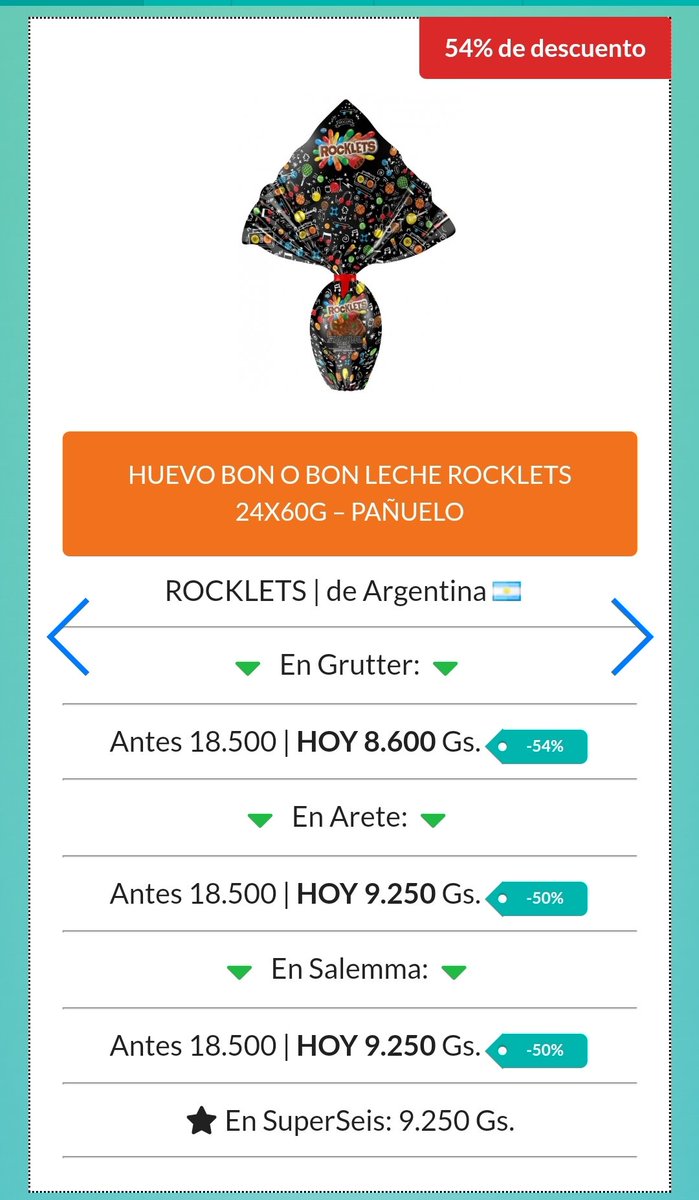SuperofertaPy's tweet photo. Arrancan los descuentos post pascuas 🐰🍫🥚
https://t.co/aUwBlziEop https://t.co/E01wFvjs9u