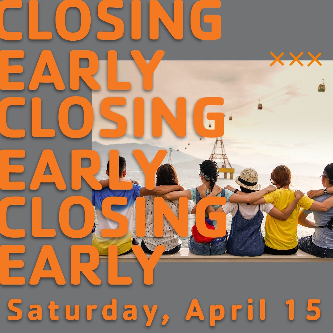 The YMCA of Metropolitan Fort Worth is about to throw the ultimate All Staff Meeting bash! As part of the celebration &amp; training, all locations will close early at 3 p.m. on Saturday, April 15th. But no worries, we'll be back in action on Sunday as scheduled!