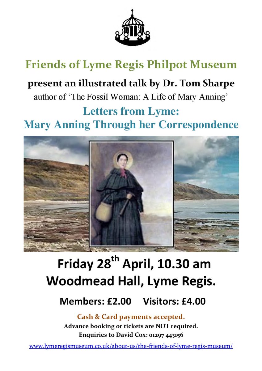 FriendsofLRM's tweet photo. To help celebrate the 2023 Fossil Festival we have an extra talk:
Dr. Tom Sharpe will give an illustrated talk:
Letters from Lyme: Mary Anning Through her Correspondence

#MaryAnning
#lymeregismuseum
#TomSharpe
#Fossilfestival2023
#fossilfestival
#fossil 
#lymeregisfossilfestival https://t.co/l5UgXZlm6E