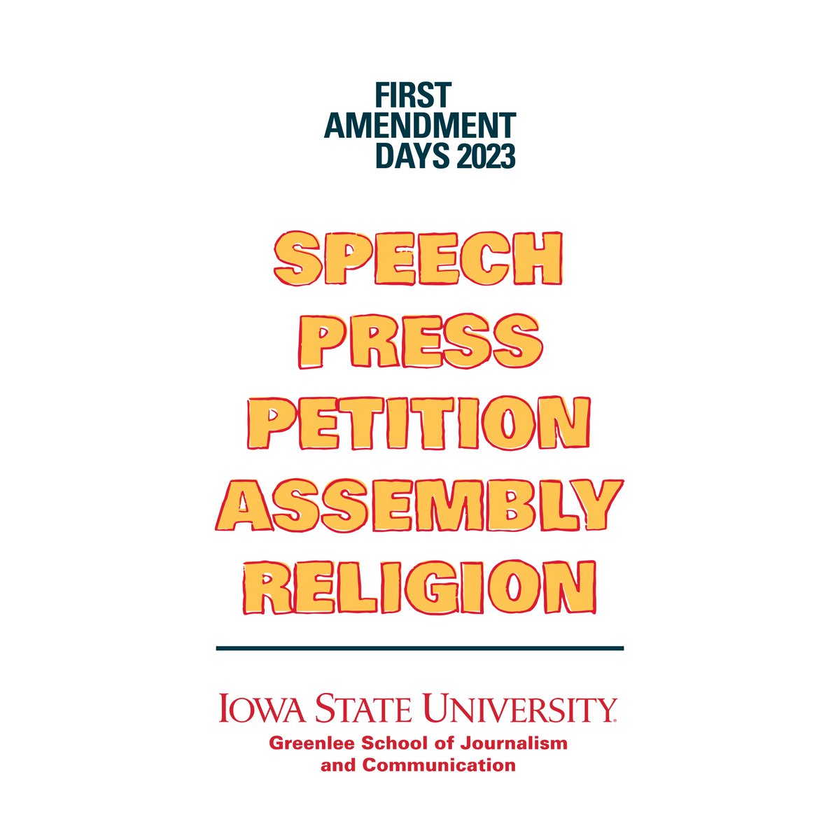 ISU_GSJC's tweet photo. Happy First Amendment Days! FAD is a weeklong celebration of our First Amendment freedoms. Now in its 21st year, FAD is the longest-running continual student-led 1st Amendment celebration at any university in the U.S.
How to celebrate on campus:https://t.co/a4zGkgu5ga #ISUfirst https://t.co/XTcCxx1jY4