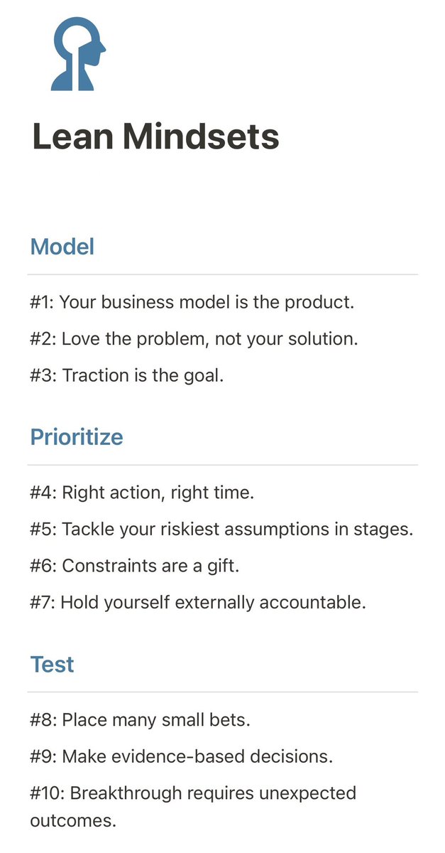 rapozawa's tweet photo. Just created a Notion page of @ashmaurya ‘s Lean Mindsets for quick reference when needed. 

#runninglean #leancanvas #startup https://t.co/3zYHKrFOxO