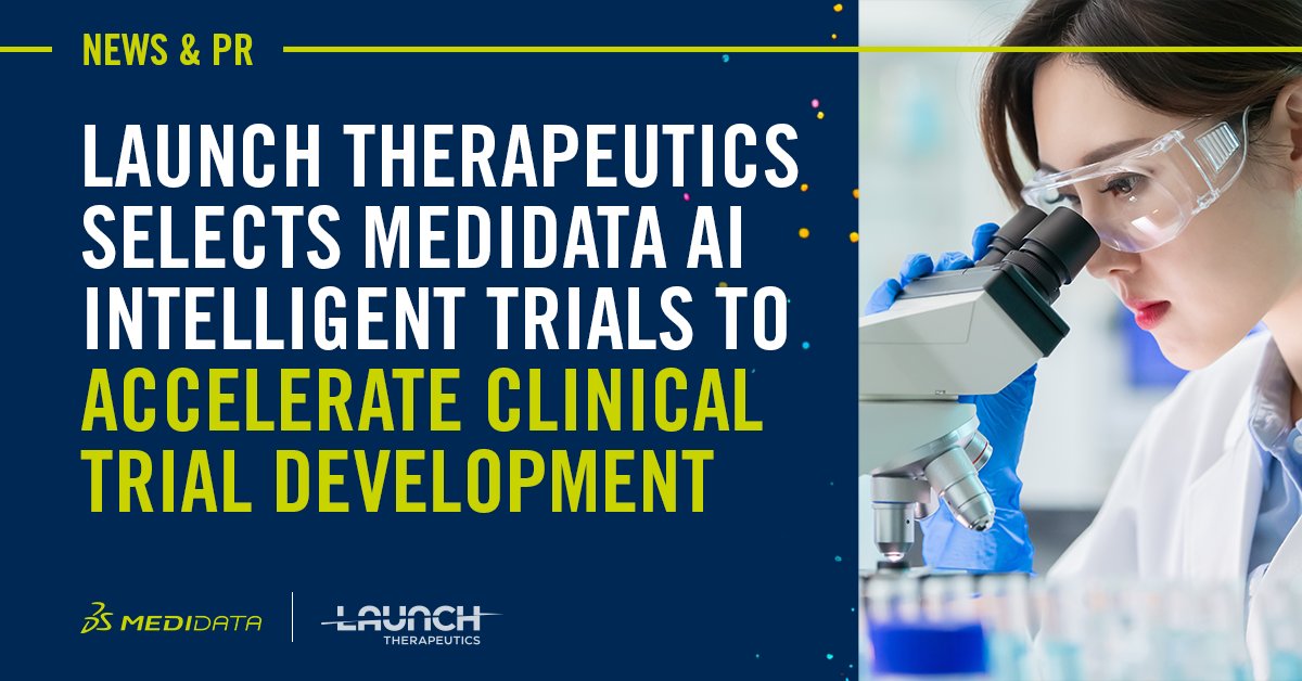 gterrellFL's tweet photo. I’m proud to announce that Launch Therapeutics has selected @Medidata AI Intelligent Trials to optimize its #ClinicalTrial planning, driving innovation &amp; efficiency for #LateStageTherapies. Learn more: https://t.co/r8WmLscZTo https://t.co/p834gmVmPa