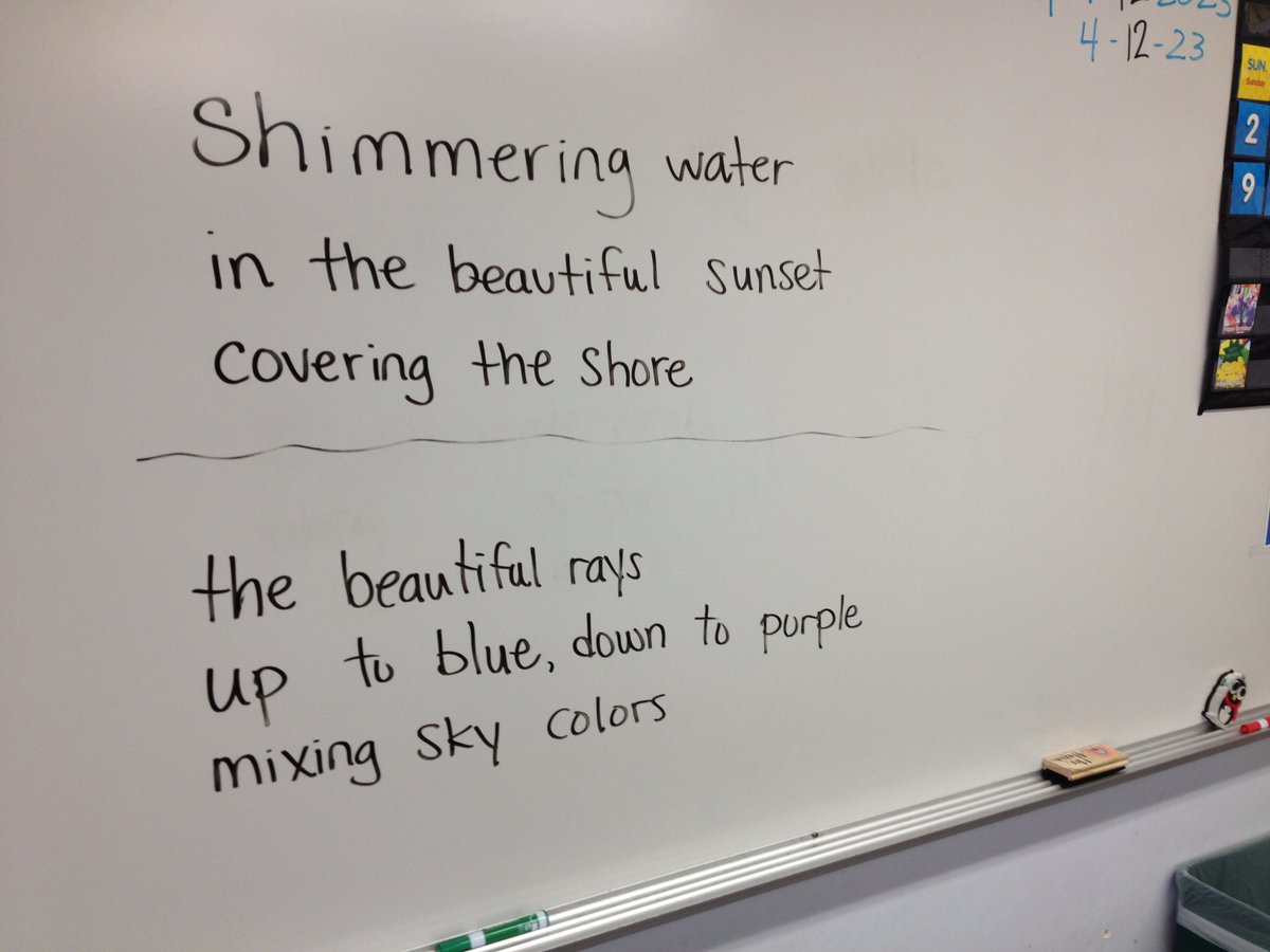 third grade poets shine
inspired by nature's gifts
as they learn haiku