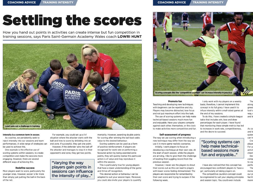 HuntLowri's tweet photo. A pleasure to contribute to this month’s  Women’s Soccer Coaching magazine. Throughly enjoyed writing this piece! https://t.co/76abOcTYVR