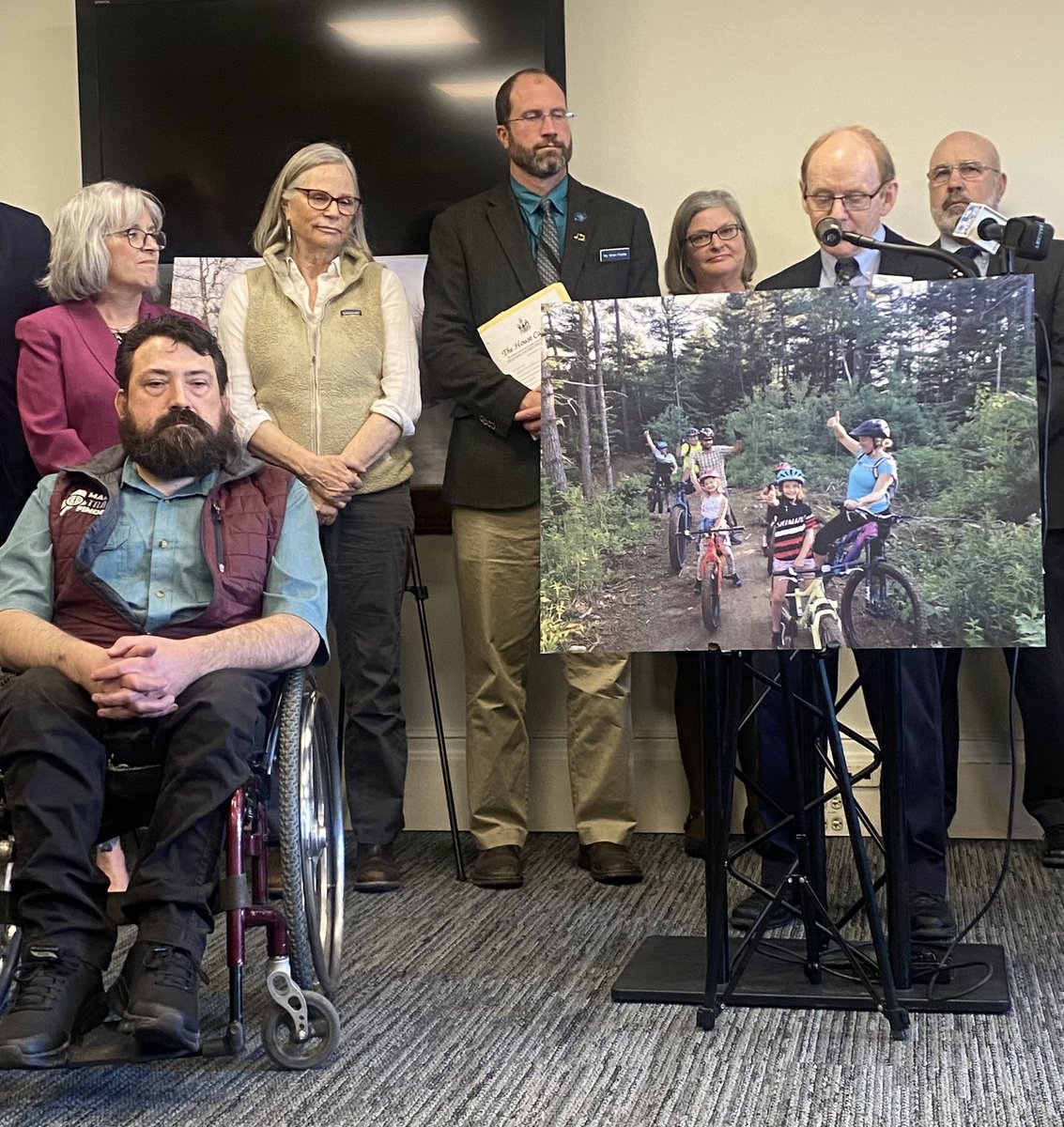 Rep. Jessica Fay &amp; Senator Russell Black speak about the need for Maine Trails Bond in Augusta. <a href="/ECGreenway/">East Coast Greenway</a> <a href="/maine_trails/">Maine Trails Coalition</a> <a href="/NRCMenvironment/">Natural Resources Council of Maine</a> @bikinginorange