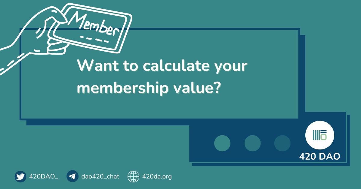 Access the link to calculate the value of your 420 DAO membership via your direct token ownership &amp; share in the Reserve pool. 

Formula available here 👉 docs.420da.org/en/#what-is-th…

#Crypto