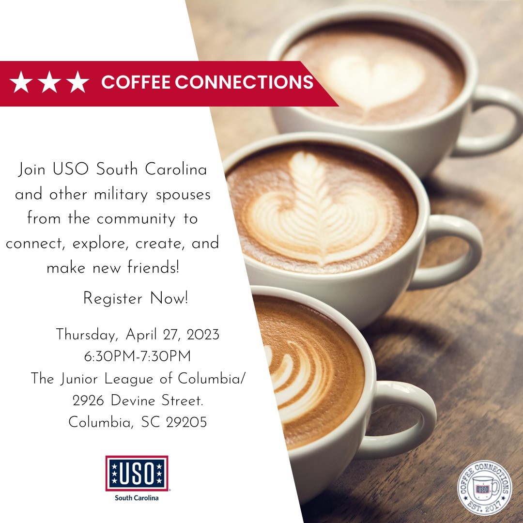 USO South Carolina (@uso_sc) on Twitter photo #MIlSpouses: Join us on Thursday, April 27th, at 6:30 P.M. to paint oyster shells while connecting with other #MilSpouses at the <a href="/JLColumbia/">Junior League of Columbia</a>! Learn more and register here: fal.cn/3xkSG #USOCoffeeConnections #BeTheForce #MIlSpouses: Join us on Thursday, April 27th, at 6:30 P.M. to paint oyster shells while connecting with other #MilSpouses at the <a href="/JLColumbia/">Junior League of Columbia</a>! Learn more and register here: fal.cn/3xkSG #USOCoffeeConnections #BeTheForce