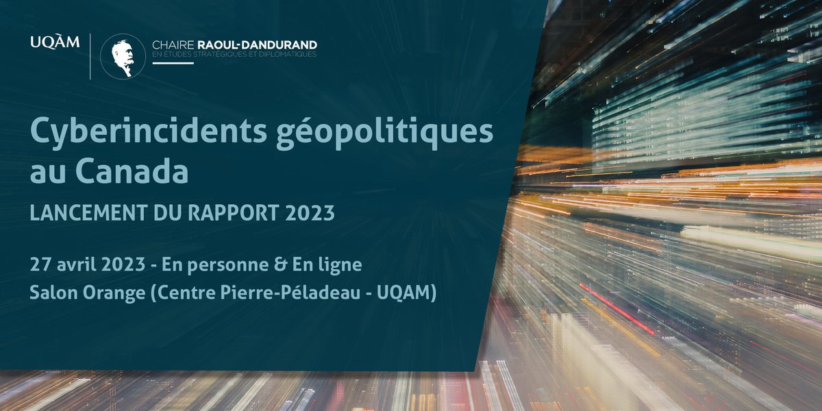 ChaireRaoulDandurand (@rdandurand) on Twitter photo Pour mieux comprendre quelles sortes d'attaques visent le #Canada, quelles en sont les origines, et analyser des cas concrets, joignez-vous pr le lancement du rapport 2023 #cyberincidents.
Avec: <a href="/gagnonfrederick/">Frédérick Gagnon</a> <a href="/alexis_rapin/">Alexis Rapin</a> <a href="/GagnDanny1/">Danny Gagné</a> & <a href="/fannytanmtl/">Fanny Tan</a>
dandurand.uqam.ca/evenement/cybe… Pour mieux comprendre quelles sortes d'attaques visent le #Canada, quelles en sont les origines, et analyser des cas concrets, joignez-vous pr le lancement du rapport 2023 #cyberincidents.
Avec: <a href="/gagnonfrederick/">Frédérick Gagnon</a> <a href="/alexis_rapin/">Alexis Rapin</a> <a href="/GagnDanny1/">Danny Gagné</a> & <a href="/fannytanmtl/">Fanny Tan</a>
dandurand.uqam.ca/evenement/cybe…
