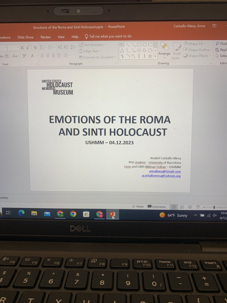 Getting ready for my presentation as part of my fellowship at the @HolocaustMuseum 
#RomaSintiHolocaust #RomaSintiSurvivors #NaBister #HistoryofEmotions
@DoctoratUB @ContemporaniaUB