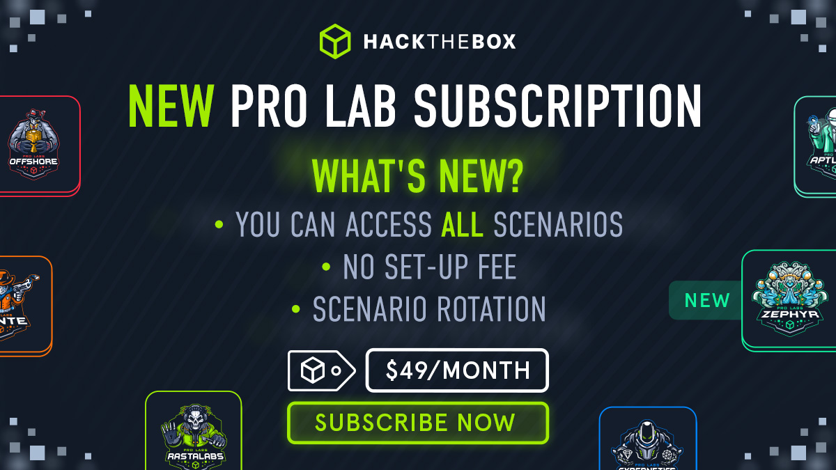 hackthebox_eu's tweet image. 🎫 One-way ticket to becoming a pro!
Now you can access all of our #ProLabs and practice on enterprise infrastructure with a single subscription. Get your subscription now: bit.ly/3KgifOX

🤝 Want to bring your team into this? Explore more tailored plans for businesses,…