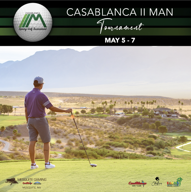 MesquiteGaming's tweet photo. There are still spots available for our Spring II-Man Golf Tournament hosted by the @CasaBlancaNV️ 🏌🏽🏌🏻‍♀️

Play three championship golf courses over three days with your teammate to compete for $6,000 in cash and prizes! 

Register ⤵
https://t.co/7szQhXbFlb https://t.co/AwaRwmbRNo