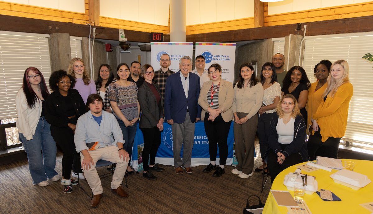 SCSU's tweet photo. Exciting week as we hosted Latino journalist &amp; @DemocracyNow co-host Juan González for our Latin American &amp; Caribbean Studies Social Justice Keynote Lecture. #BeMoreInspired @juangon68 https://t.co/mjDb0yEfMm