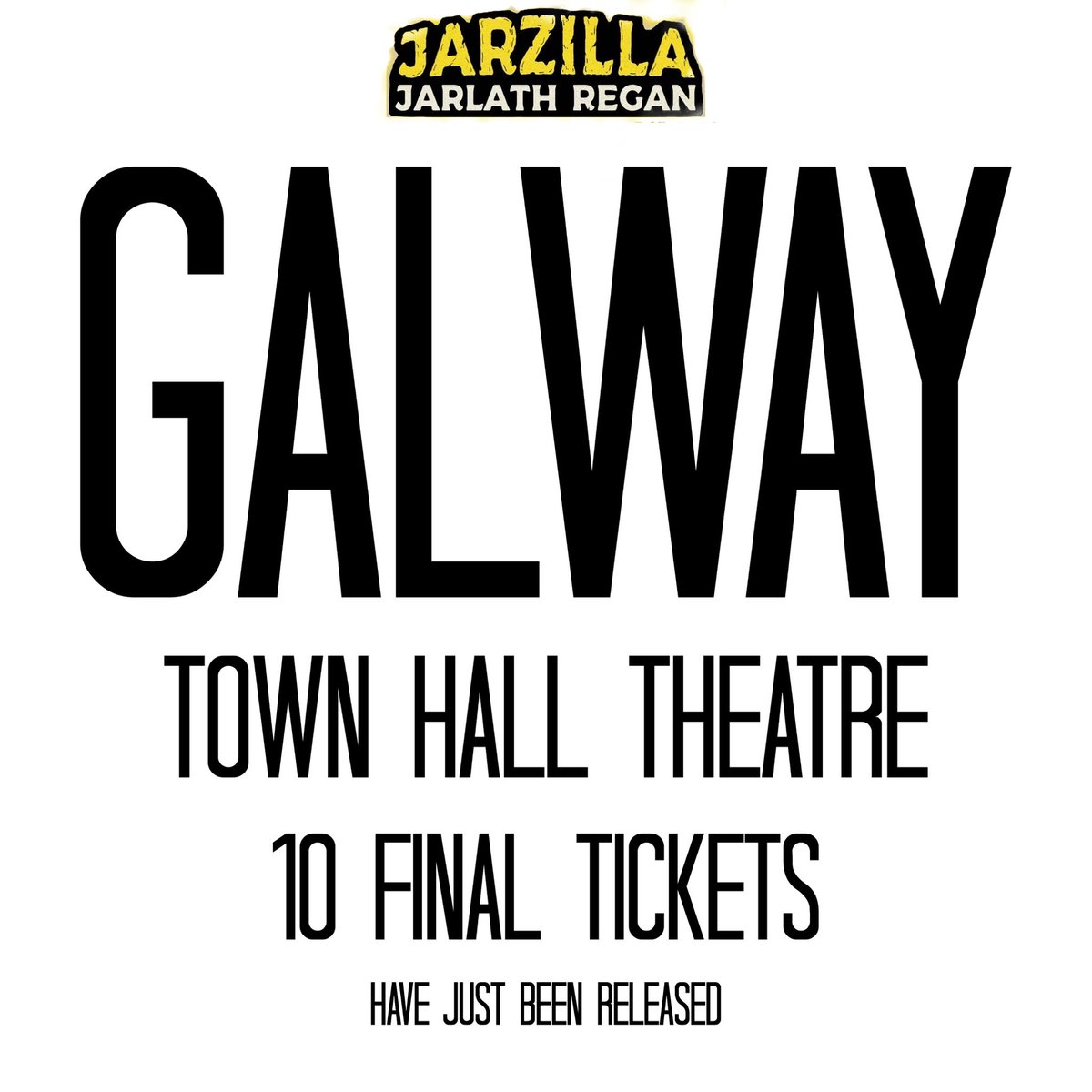 Jarlath's tweet photo. Juicy Galway seats have just been released. https://t.co/HnMqWjJOvP @THTG #Galway #Jarzilla #Tour #Comedy 🎉 https://t.co/XKxNe7XVLL