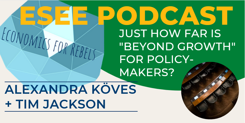 <a href="/ProfTimJackson/">Tim Jackson</a> is the guest on this week's #EconomicsforRebels, discussing the policy failures of growth-dependent institutions &amp; the need for rapid transformative measures- but how far away are the needed #BeyondGrowth measures from the existing rationales of political leaders?