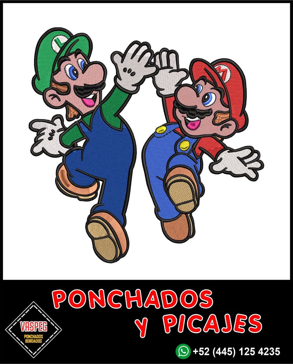 VaspegPonchados's tweet photo. #ponchado #ponchados #bordado #diseñobordado #bordados #bordadospersonalizados #picaje #picajes #mariobros #mario #luigi #bordadora #bordadoras https://t.co/p4bE4lKNu4