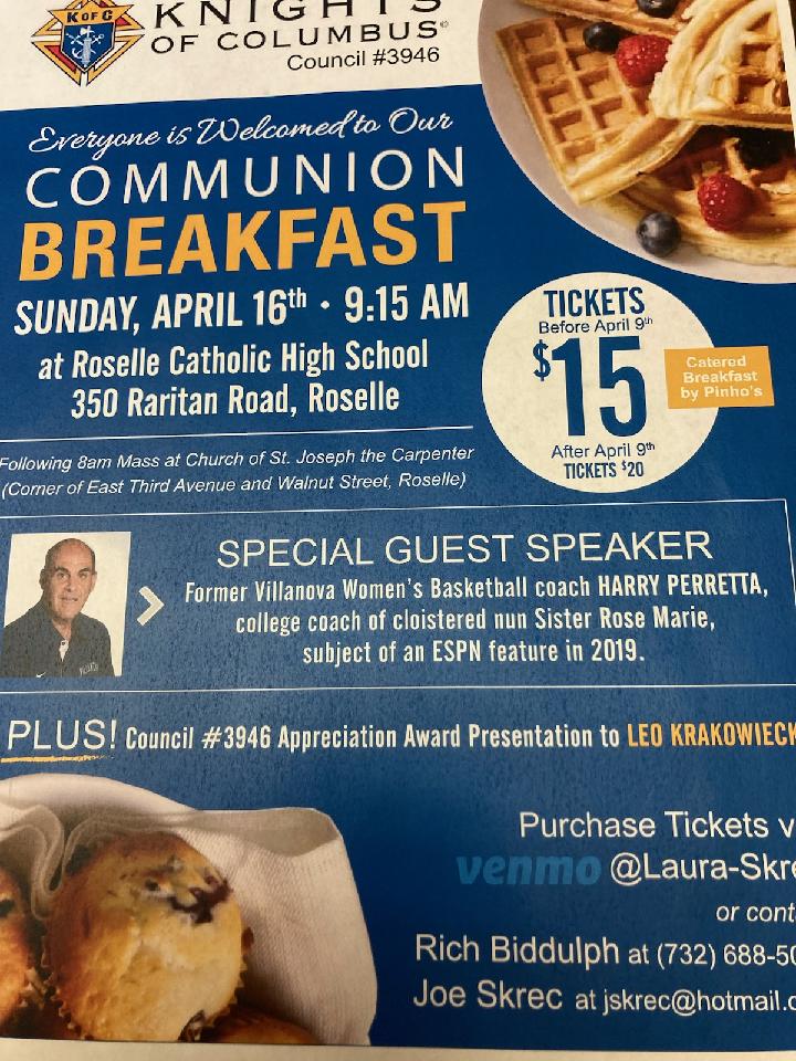 CURRENT COACHES ----"Harry Peretta was one of the most dynamic coaches in the history of women's basketball." <a href="/novawbb/">Villanova WBB</a> 

Event is <a href="/RoselleCatholic/">Roselle Catholic</a>.. It's a Roselle Knights of Columbus Breakfast. 

ALL are welcomed to see / hear the legendary Harry  <a href="/RCGrlsBasketbll/">RoselleCatholicGBB</a> <a href="/CoachSkal/">Allison Skrec</a>