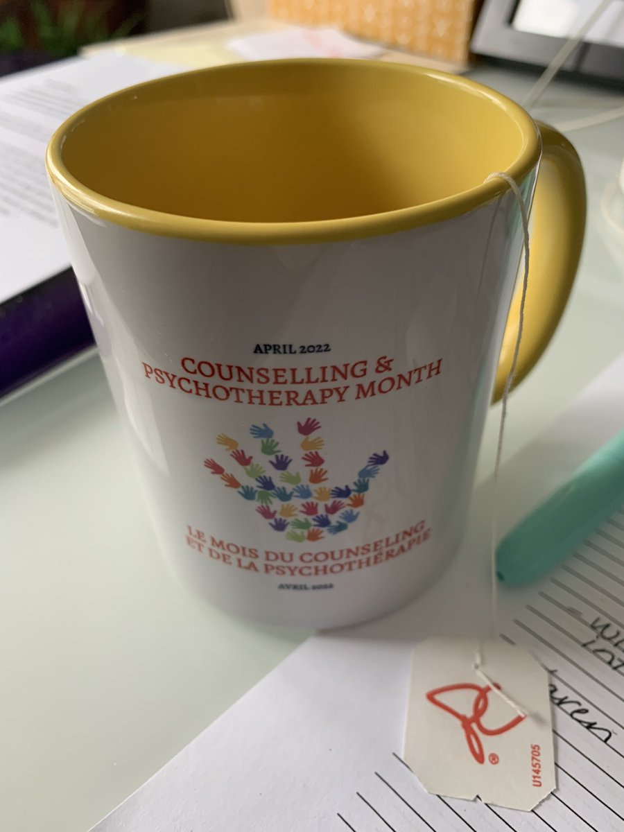 kmhennessey's tweet photo. Celebrating Counselling &amp; Psychotherapy month thanks to @CCPA_ACCP with a warm cup of tea as I enjoy Sue Langley’s Brain Hacks for Wellbeing. Lots more happening! Thanks for celebrating and recognizing self-care. #accessmentalhealth https://t.co/7qPrYcYBRn