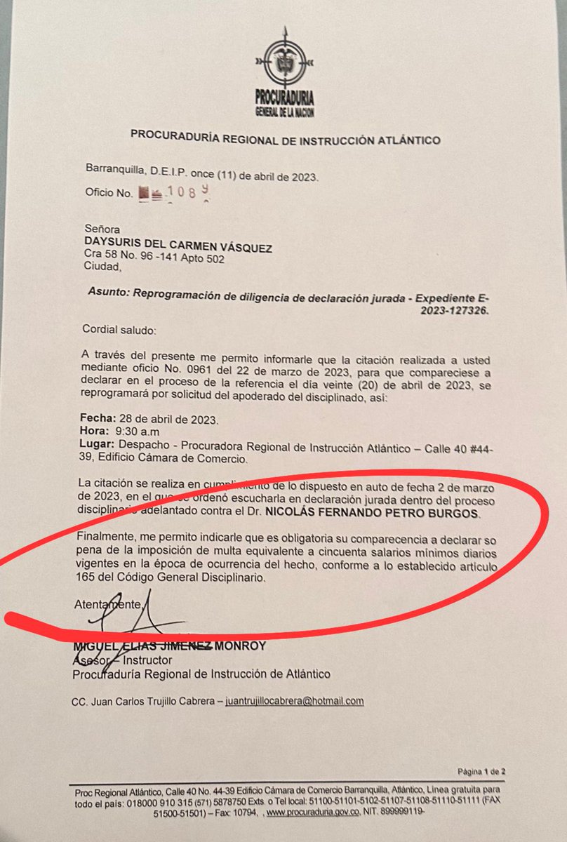 Es extraño que hayan frenado la declaración de Day Vásquez en la Procuraduría. Le cambiaron de fecha por petición de los abogados de Nicolás Petro. ¿Están ganando tiempo o de qué se trata? Ella estaba lista para declarar y le aplazaron.