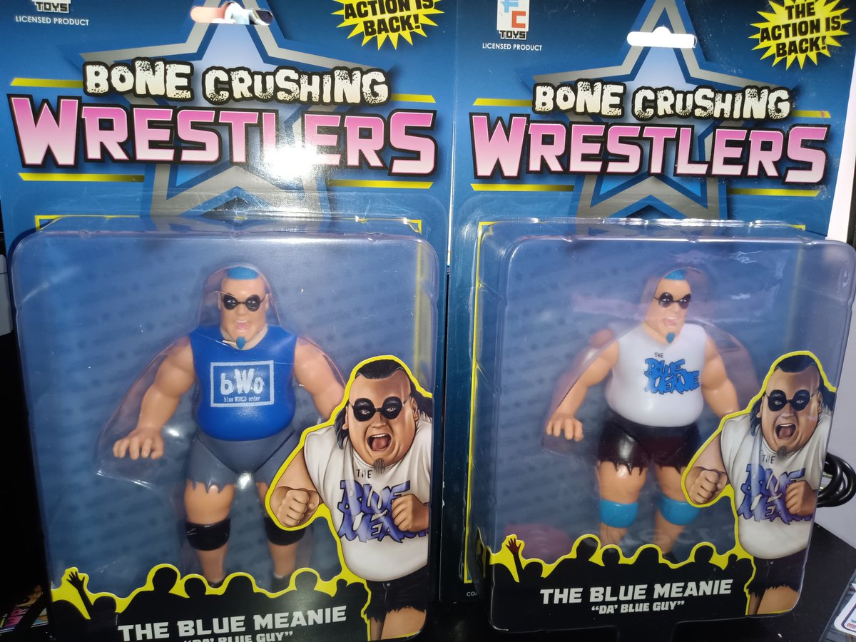 jvfninsanity's tweet photo. Had to add the blue variant of @BlueMeanieBWO to the collection! Grab yours over at @figcollections ! #wrestlingfigs #BoneCrushers https://t.co/ncXg6MpbWE
