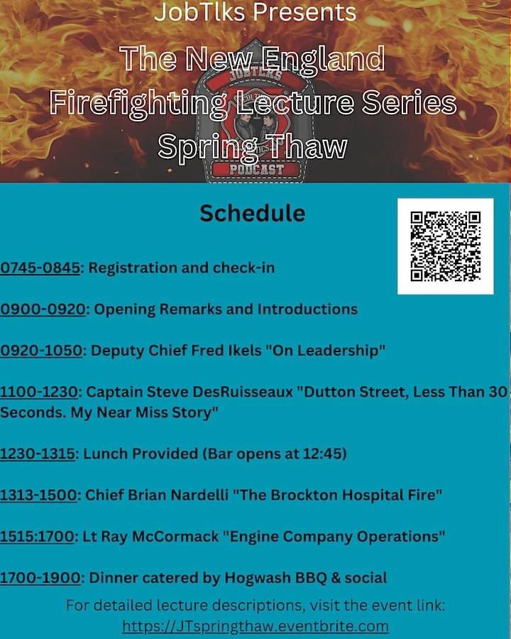 We’re excited to support our friends at #JobTLKS! Come hear the experiences of senior fire service leaders this Saturday, April 15, 9am at the #Billerica Elks. Don't miss keynote Lt <a href="/LtRayMack/">Ray McCormack</a> (ret.) from #FDNY. Tickets &amp; info here: JTspringthaw.eventbrite.com