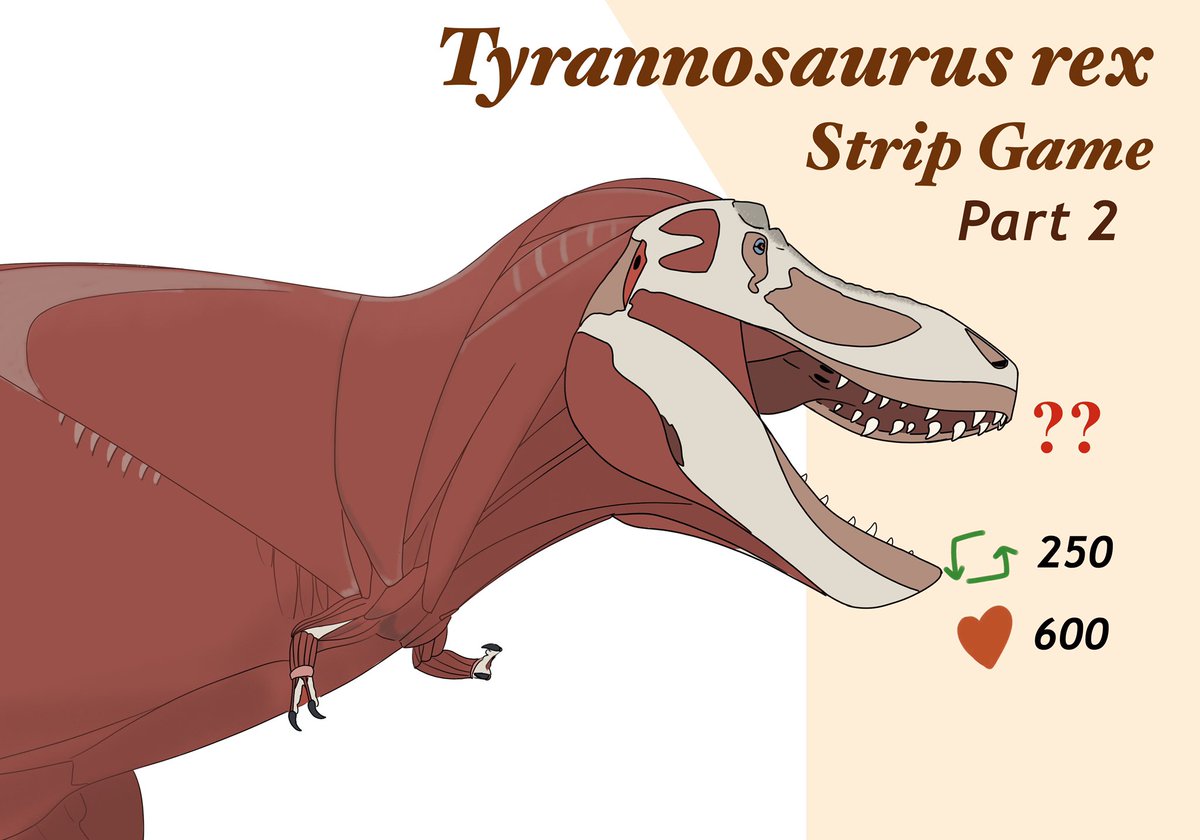 Tyrannosaurus strip game, Part 2!

Extra *thicc*- in muscle, anyways. Hope the peeling didn't hurt.