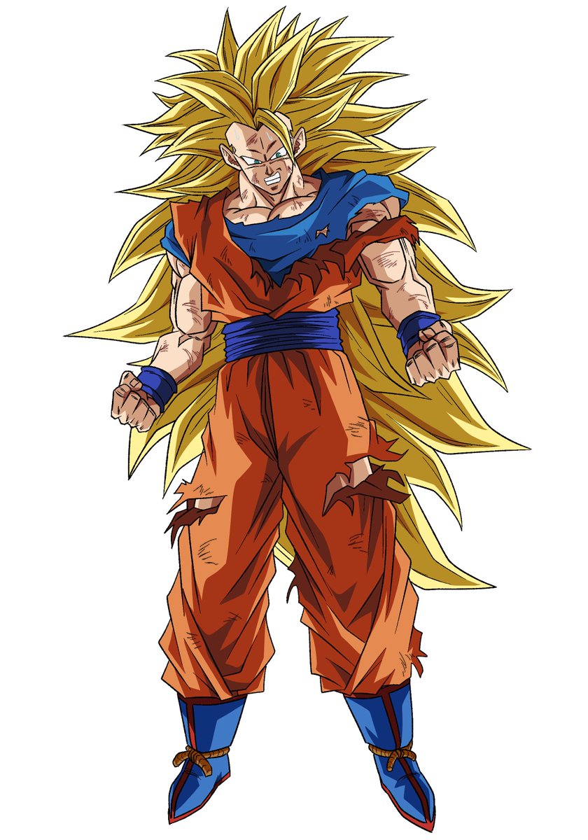 son goku super saiyan male focus 1boy blonde hair solo long hair torn clothes  illustration images