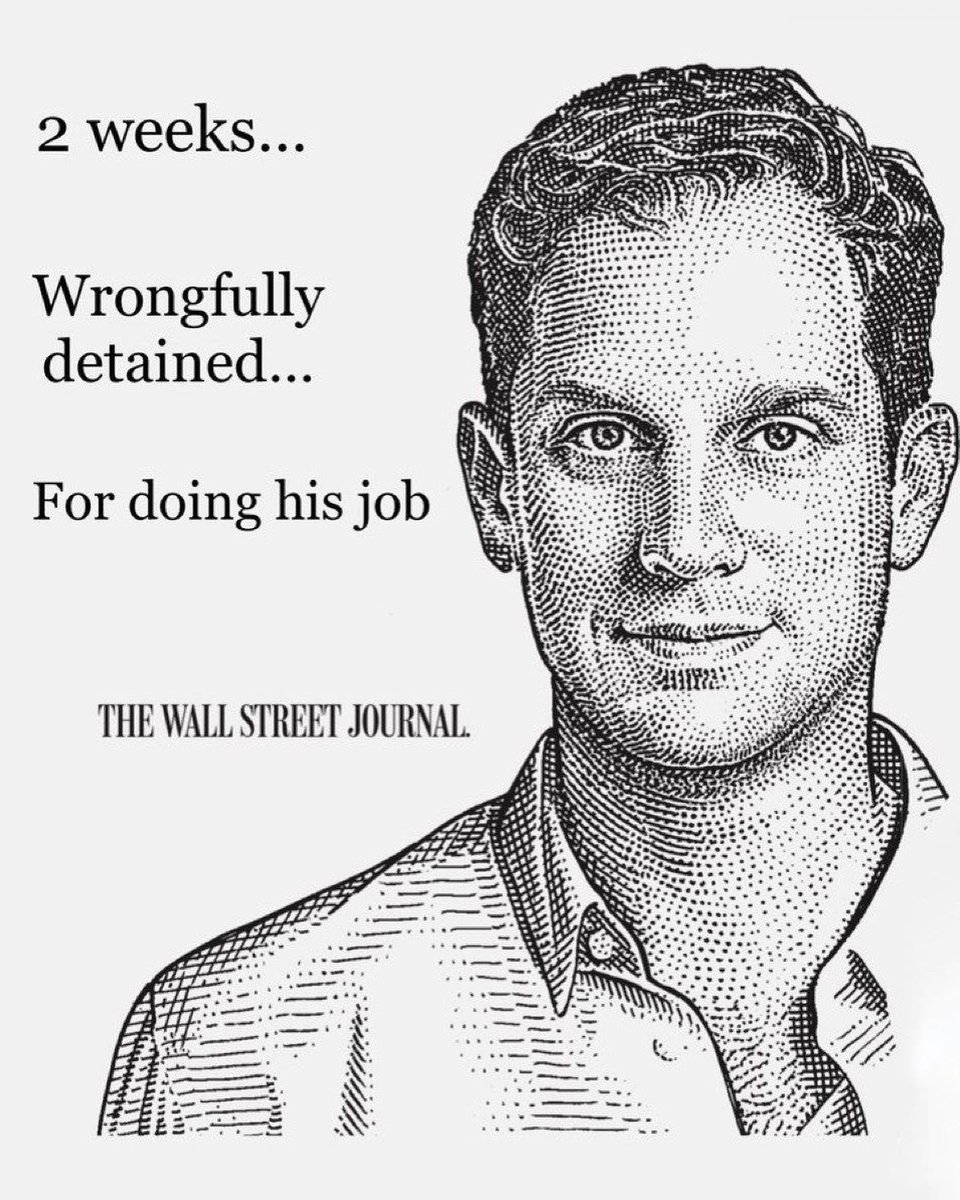 It has been two weeks since our friend @evangershkovich was wrongfully detained by Russia for simply doing his job. We stand with Evan and his family in demanding his immediate release. Take a photo and share. #IStandWithEvan #WeStandWithEvan @FreeGershkovich @WSJ