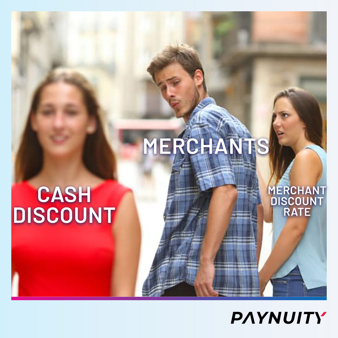 paynuity's tweet photo. Cash discounts are incentives given to customers by merchants. This tactic is used by retailers to help them cover the cost of credit card processing.

Visit https://t.co/P72g0heP6E to discover all of the ways Paynuity can support your payment needs.

#fintechhumor #payments https://t.co/5IdRPGTsZ5