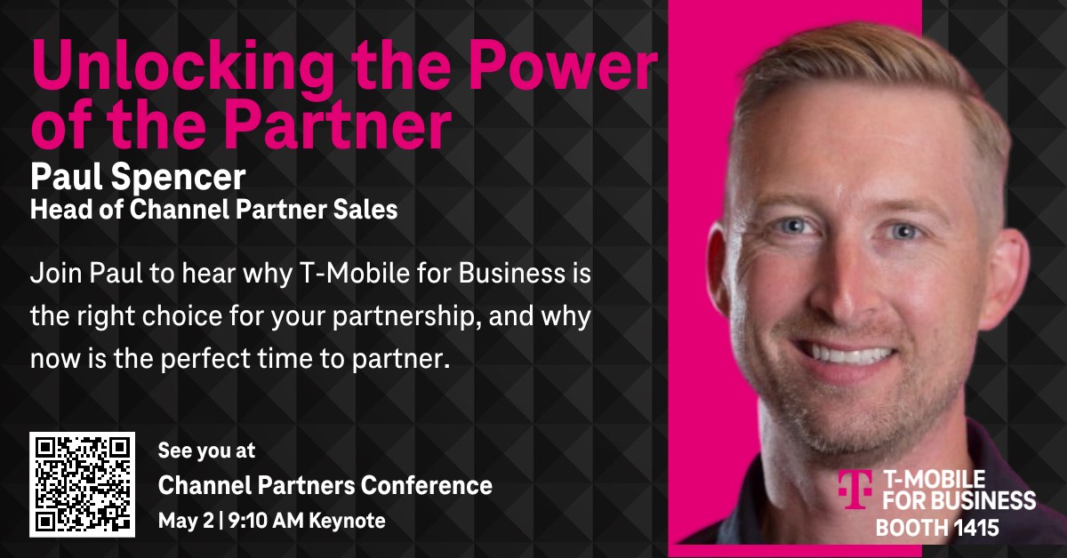 tier4ts's tweet photo. Our very own Head of Channel Partner Sales, Paul Spencer, will be delivering a keynote speech at #CPEXPO! Join us on May 2nd at 9:10 AM PT as Paul shares his insights and strategies for success in Channel. https://t.co/2o2cw2ZvXV

#TMOPartnerProgram | #TMobileforBusiness https://t.co/uK792qPNmY