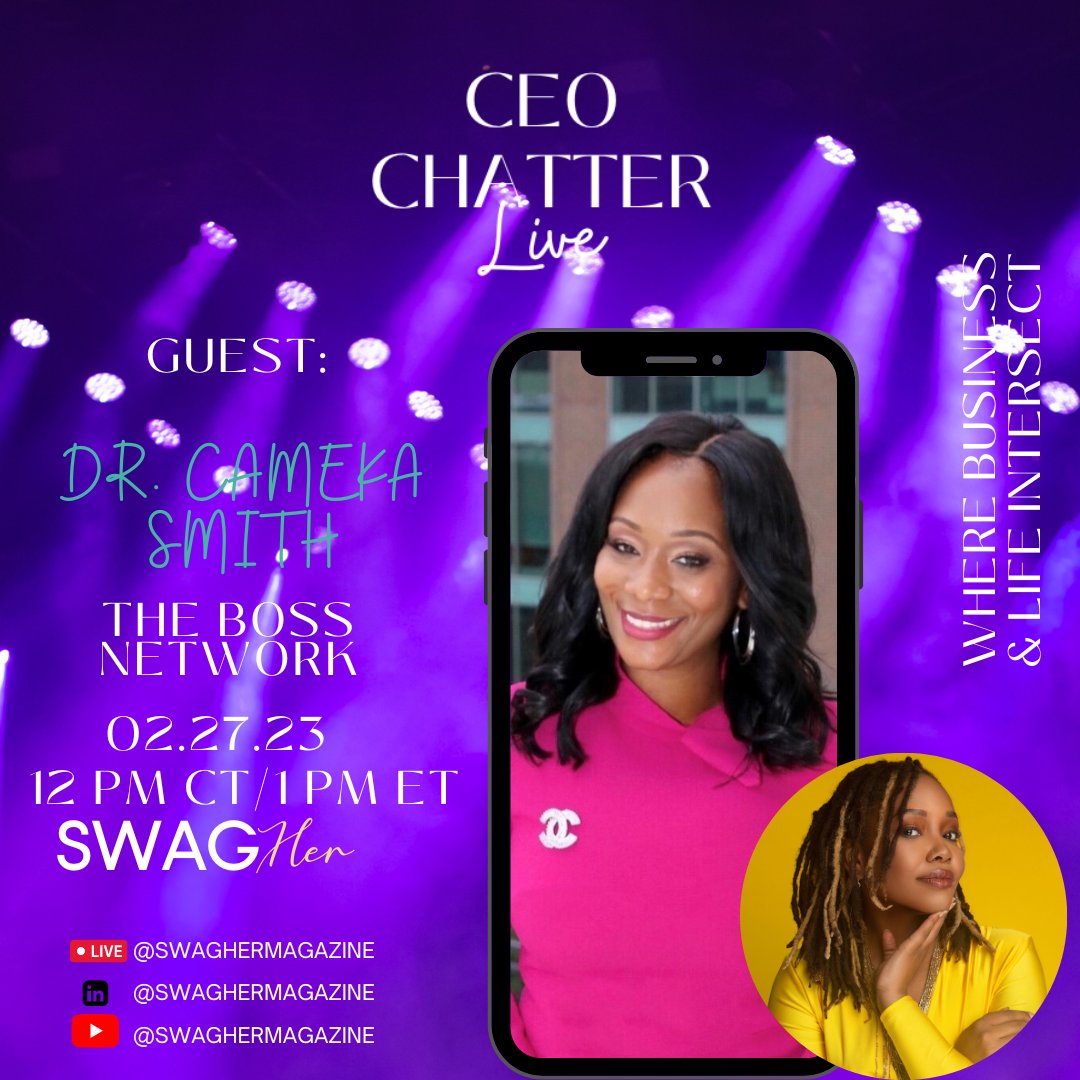 TheBOSSNetwork's tweet photo. #BOSSChat with Founder @iamcameka and @SwagHerMagazine How to partner with corporate brands and gain sponsorship
https://t.co/KU6pwSTMP2 https://t.co/PsL4YmnSVt https://t.co/tYeuNKvwlH