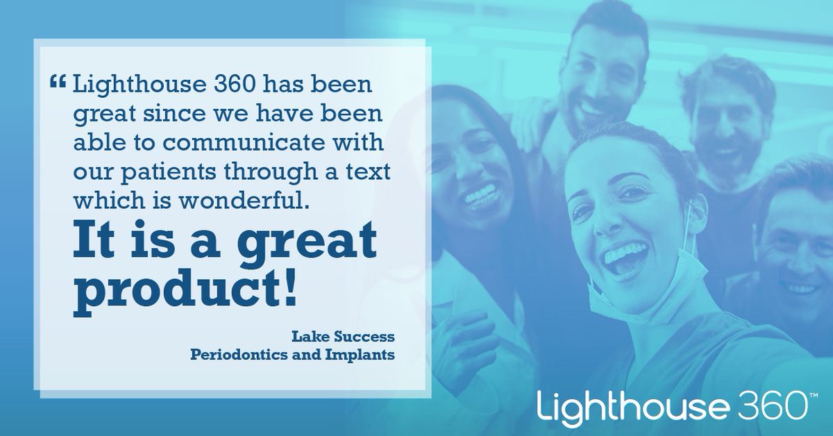 From keeping your schedule full to helping you build better patient relationships, your team will love the integrated communication solutions of Lighthouse 360 just like they do! Click here to take a demo bit.ly/3nT75Hd
