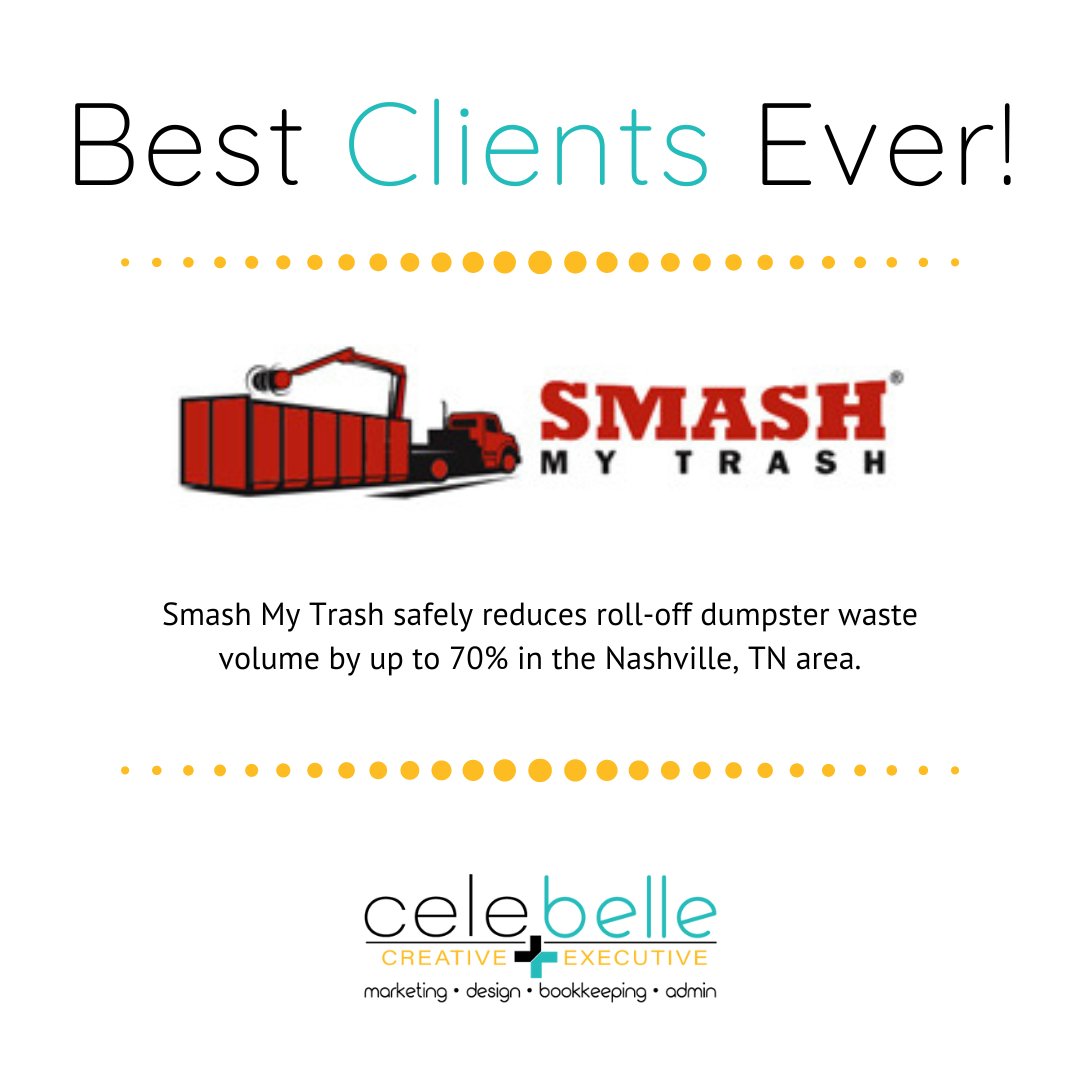CelebelleSnow's tweet photo. Smash My Trash believes that "Waste Management services should make your job easier, not harder" and we totally agree! Check them out here: https://t.co/SDDLVCkO6r #celebelle #smashmytrash #bestclientsever https://t.co/5QgzlgPtYm