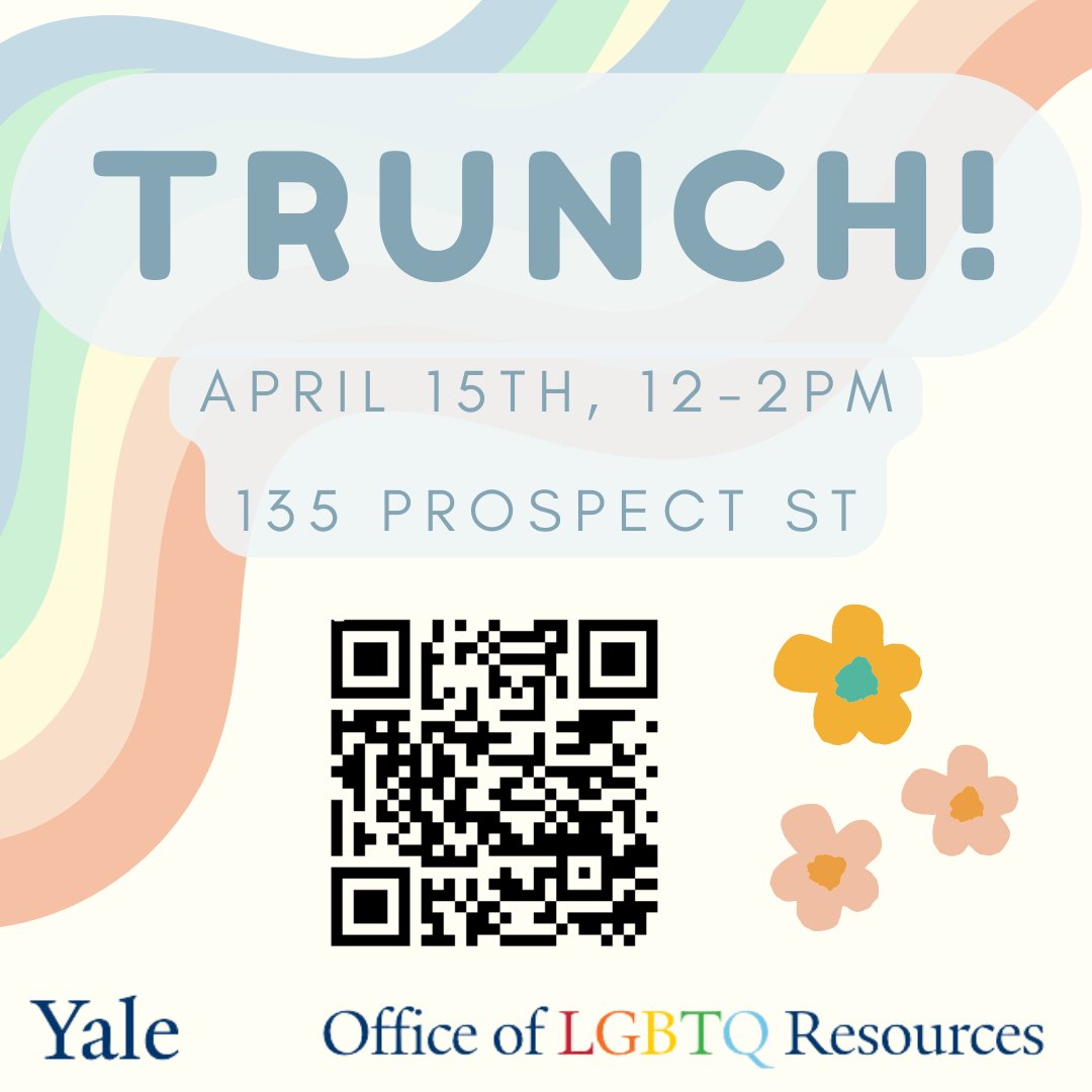 NewHavenPride's tweet photo. Join the Yale Office of LGBTQ+ Resources for TRUNCH!
This is a trans focused safe space! Scan the QR code for more info.
#trunch #trans #transsafespace #lgbtq #yale #newhavenpridecenter https://t.co/zBTn8TYgsN